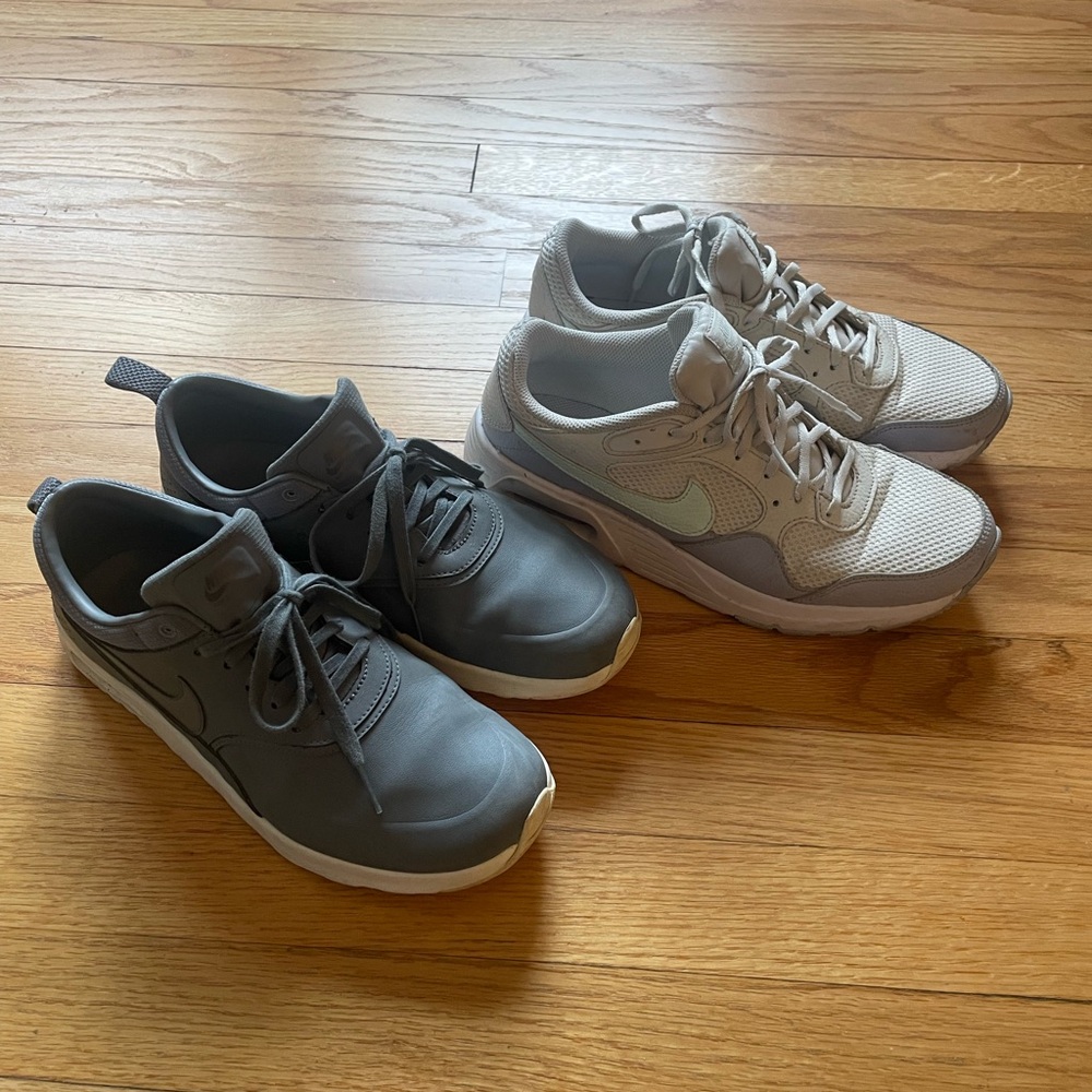 Women’s Nike AirMax - Gray leather - and Nike Air pair
